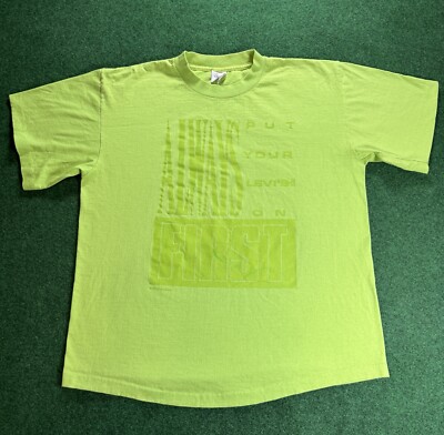 Vintage 90s RARE COLOR Levi s  Always Put Your Levi s On First  Mens XL T Shirt