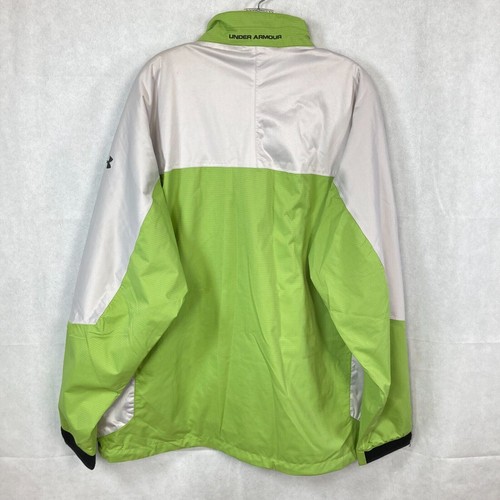 Under Armour Jacket Mens Sz XL Lime Green White Performance Full Zip Golf Logo - Picture 3 of 10