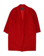 Escada Womens Open Overcoat Eu 40 Medium Red New Wool Gk10