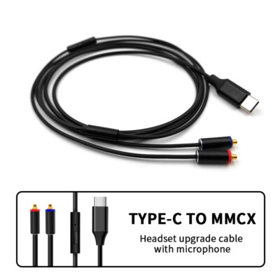Type C To MMCX Cable With Mic For SHURE JVC AKG SONY Fiio Westone UE900 Headset