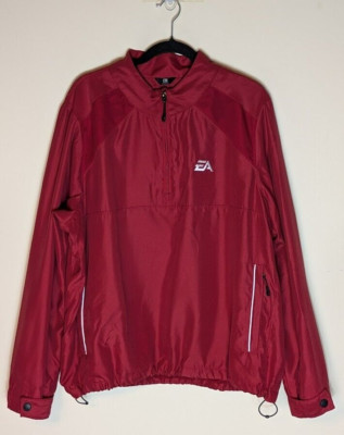 WP Golf Mens Sz Large Weatherproof Windbreaker EA Electronic Arts 1/4 Zip Jacket