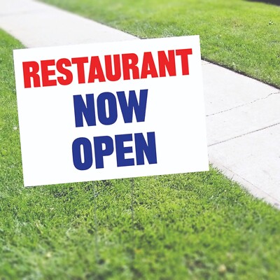 Restaurant Now Open Advertising Welcome To Our Restaurant Coroplast Yard Sign