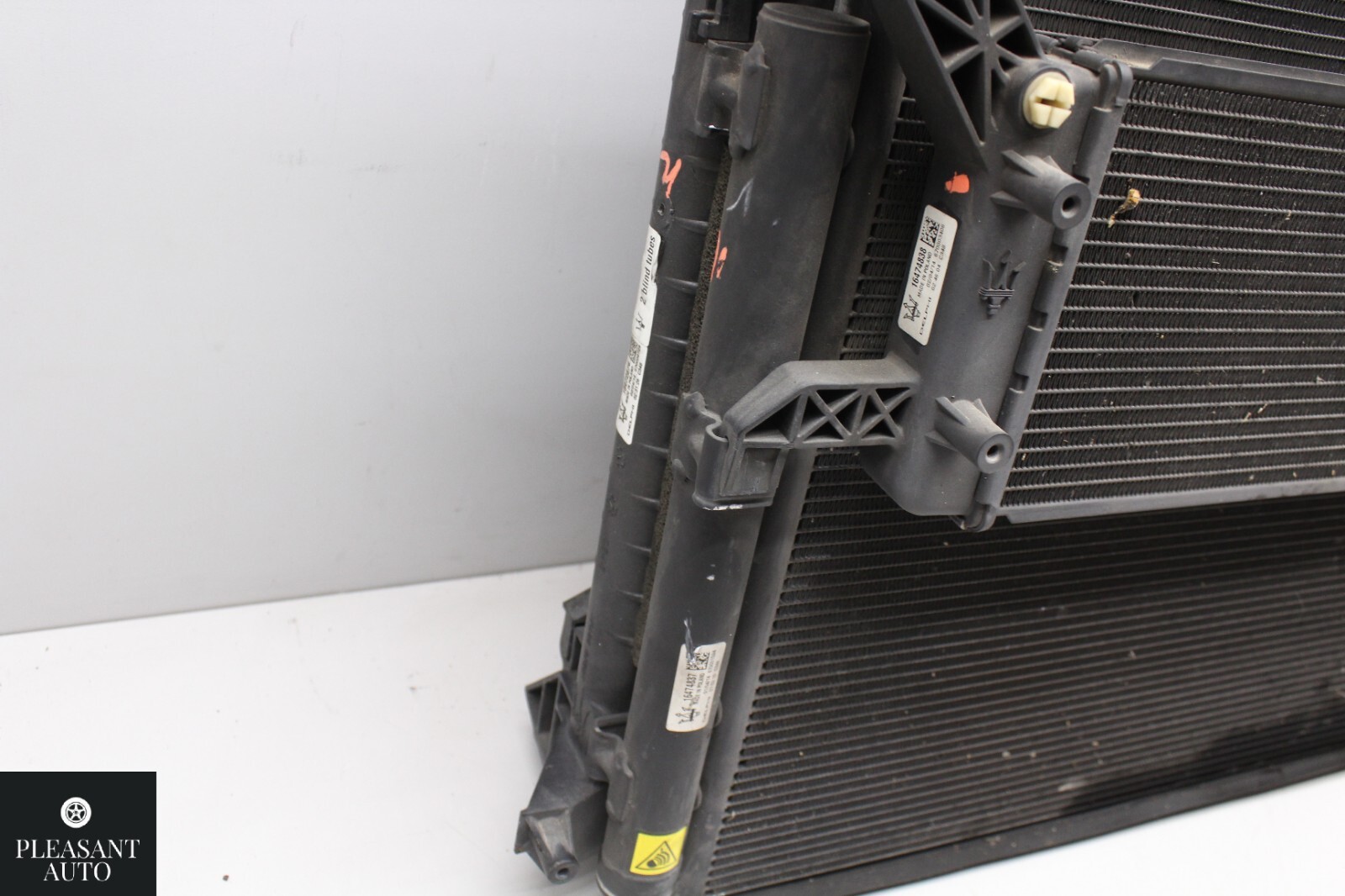  14-20 Maserati Ghibli Quatt Front Clip Radiator Cooling Fan Condenser Set Oem