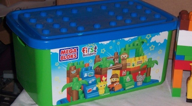 Mega Bloks 6628 First Builders Safari Large Tub Town Ages 1-5 Jungle Animals | eBay