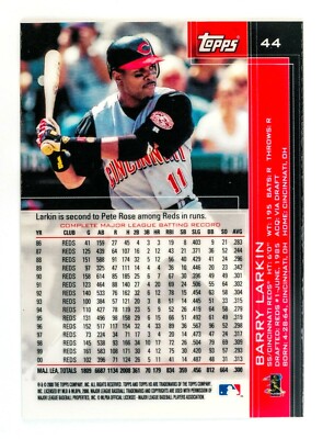 Barry Larkin #44 (2001 Topps HD) Baseball Card, Cincinnati Reds | eBay