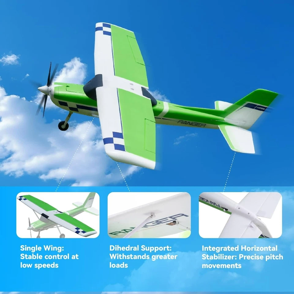 Avión de radiocontrol FMS para principiantes 1220 mm Ranger EP V2 con Reflex V3 RTF para adultos-rojo Foto 4 de 4