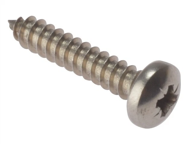 Toolshack - 4.2 x 50 mm Pan Head Poz Self Tapping Screws A2 Stainless (10) Pack