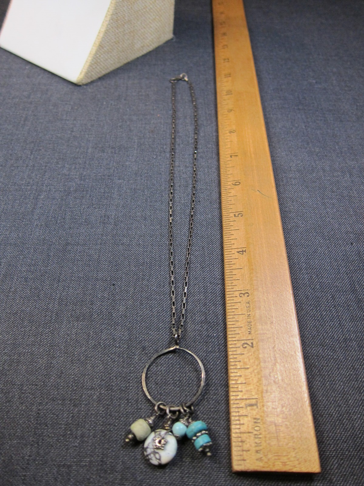 Beautiful vintage sterling rectangular link neckl… - image 5