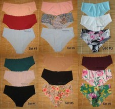 3 Victoria's Secret Panties Raw Cut No Show Cheeky Small You choose