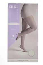 Silk Impressions Silky SheerPantyhose, 2-Pair, 20 Denier/Soft Silver, 3XL, NIB