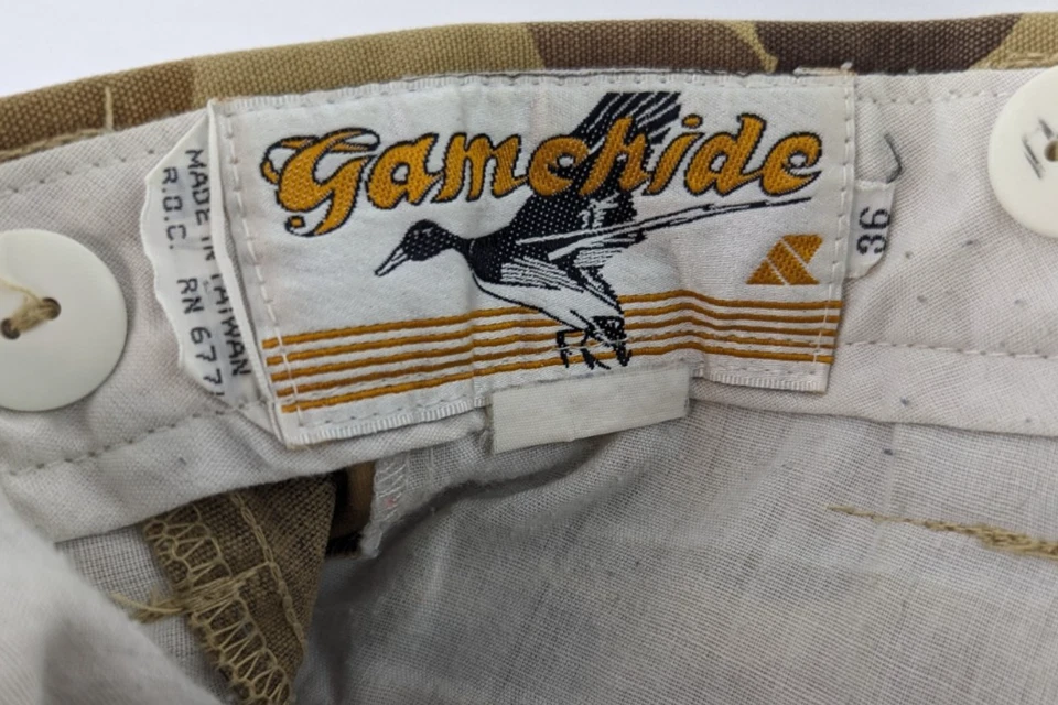 Vintage Field Pant Duck Camo GameHide Nylon Canvas Camouflage Hunting Pants 36 - Image 2 of 4