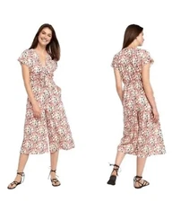 Hutch Anthropologie | Floral Wide Leg Cropped Morgan Jumpsuit Size L