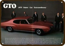 1970 Pontiac Gto Car Executives Vintage Look Decorative Replica Metal Sign