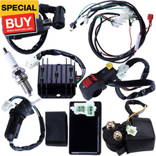 Complete Electrics Wiring Harness CDI Ignition Coil Solenoid Relay Spark Plug Ki