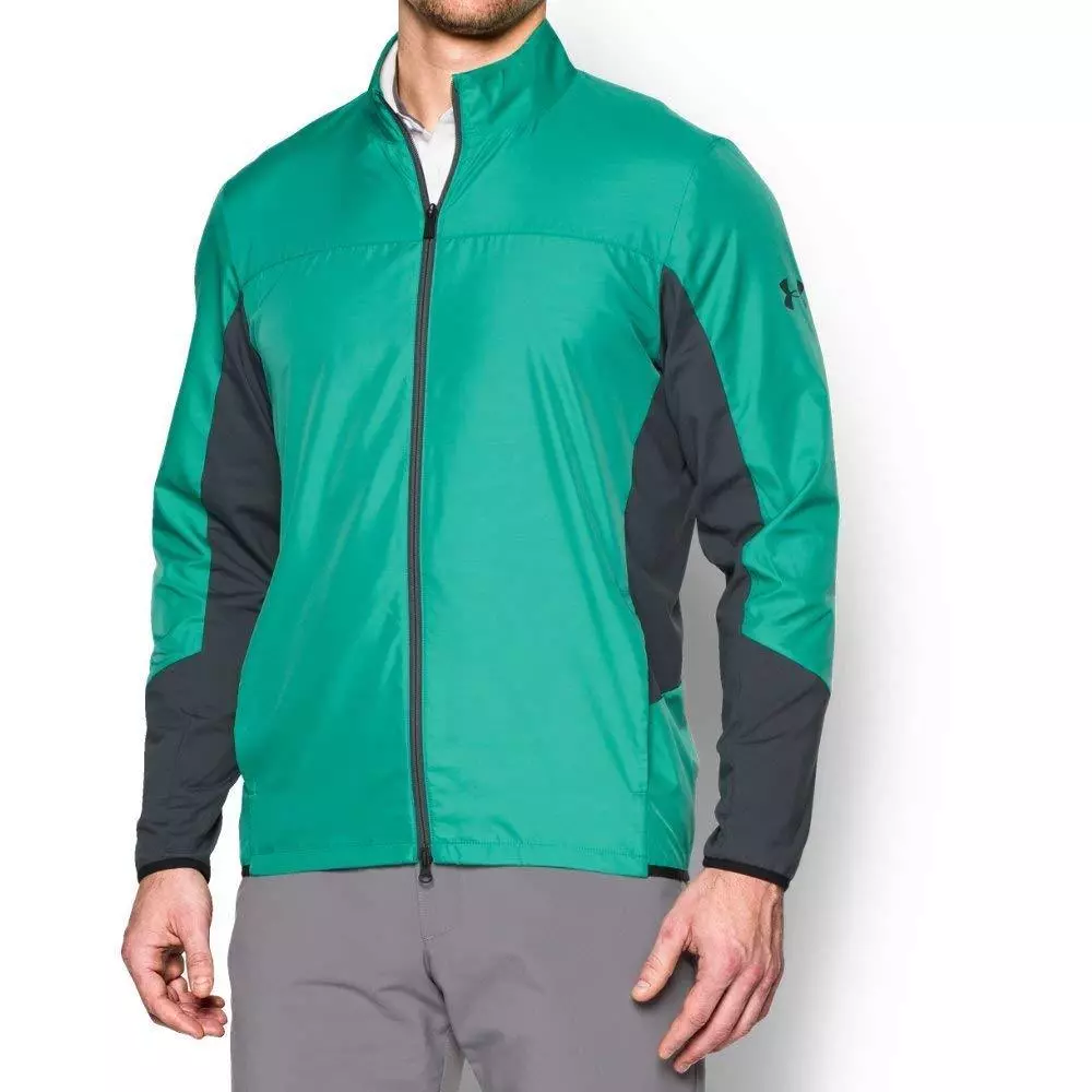 NWT Under Armour Men s Groove Hybrid Storm Jacket Green Stealth Grey Size 2XL