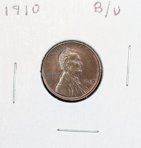 1910 U.S. 1C Lincoln Wheat Cent Uncirculated Condition Brown Coin