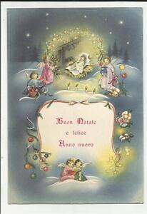 Cartoline Buon Natale.Cartolina Buon Natale E Felice Anno Nuovo La Nativita Ebay