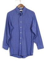 Van Heusen Blue Men's Dress Shirt Long Sleeve Button Down Medium 004