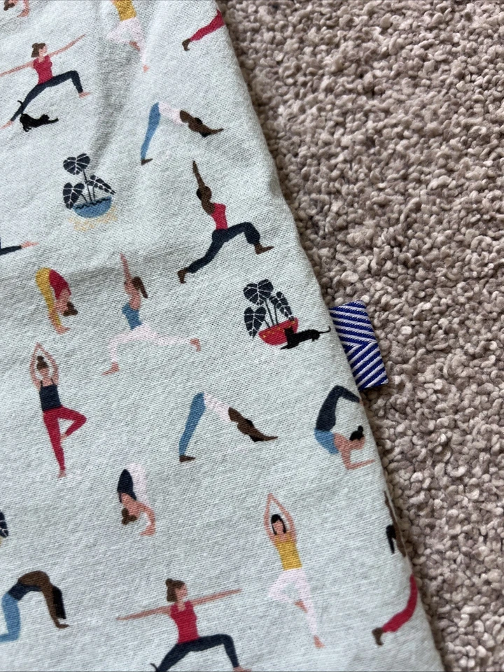 Bolso de Yoga Gimnasio Reutilizable Compras Azul Claro Poses Negro Gato 13x16 Clase Planta Foto 2 de 4