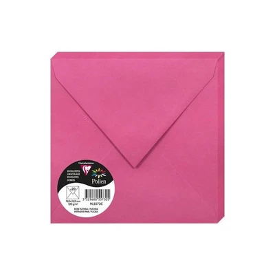 Enveloppes - Carré - 165x165mm - Pollen - Rose fuchsia - 20 unités - Clairefonta - Photo 1/3