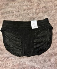 Black Cotton 4 Way Stretch Bikini Underwear Women's Size Small New, Panties