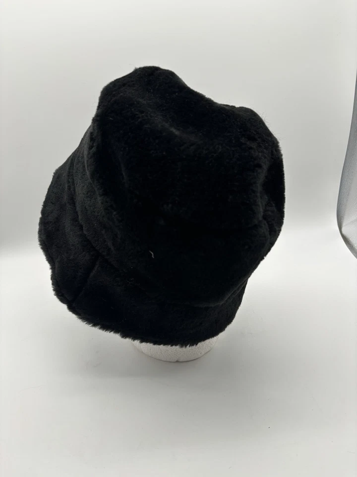 Grevi Firenze 意大利制造黑色人造毛皮桶帽 Neiman Marcus — 第 4/4 张图片
