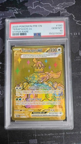 Pokemon Terapagos ex 180/131 Prismatic Evolutions Holo Gold Hyper Rare - PSA 10
