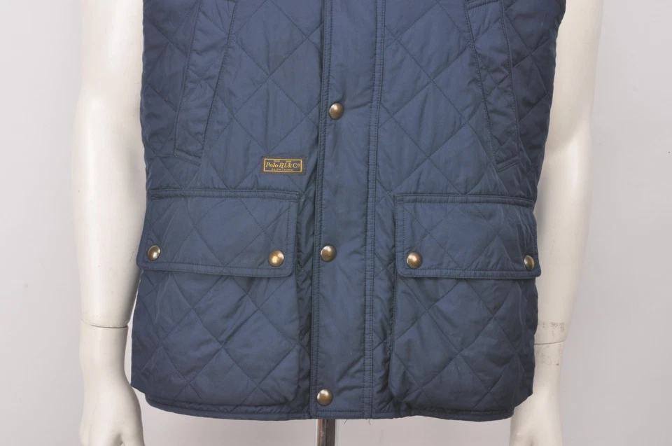 Polo Ralph Lauren Diamond Quilted Shooting Hunting Vest Waistcoat BLUE Size L - Image 4 of 4