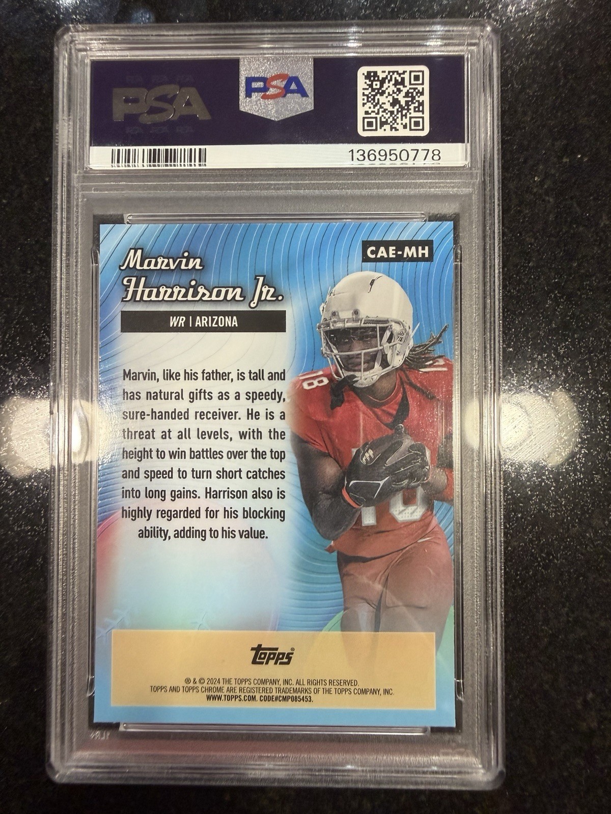 Topps 2024 Chrome All-Etch Marvin Harrison Jr. #CAE-MH X-Fractor RC PSA 10 view 2