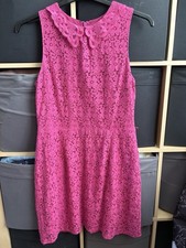 Oasis Size 12 Bright Pink Lacy Summer Dress