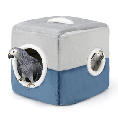 Bird Nest Parrot House, Winter Warm Snuggle Hut, Blue Gray S Blue coffee color