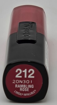 L'Oreal Paris Le Rouge Infallible Lipstick in Rambling Rose #212, Free Ship