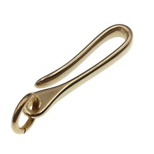 6cm Retro Solid Brass KeyChain Key Ring Belt U Hook Wallet Chain Fish Hook F