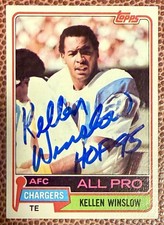 Kellen Winslow San Diego Chargers 1981 Topps Rookie Signed Auto Autograph Card. rookie card picture