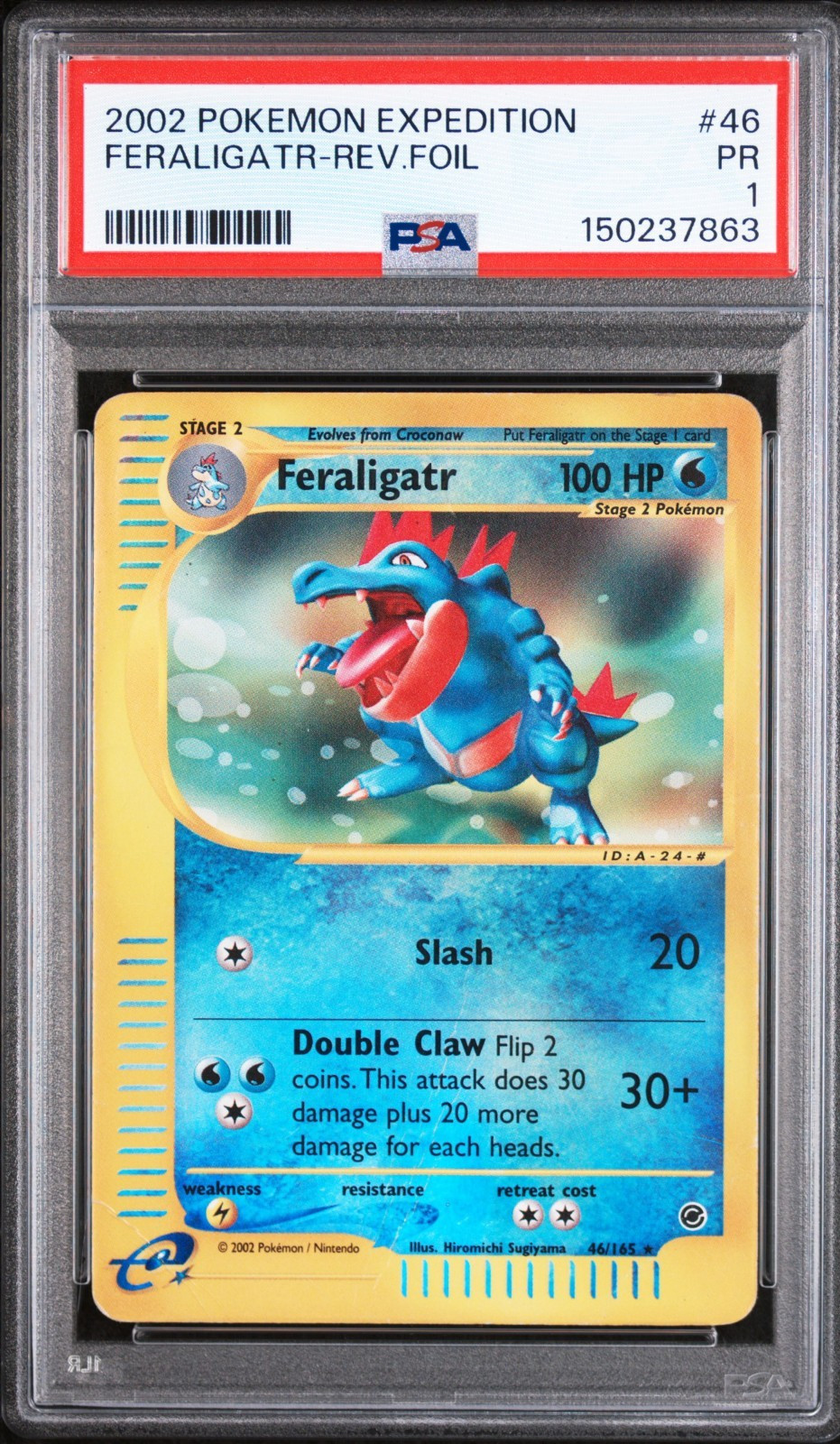PSA 1 2002 Expedition Feraligatr REVERSE Holo Foil 46/165 Vintage Pokemon