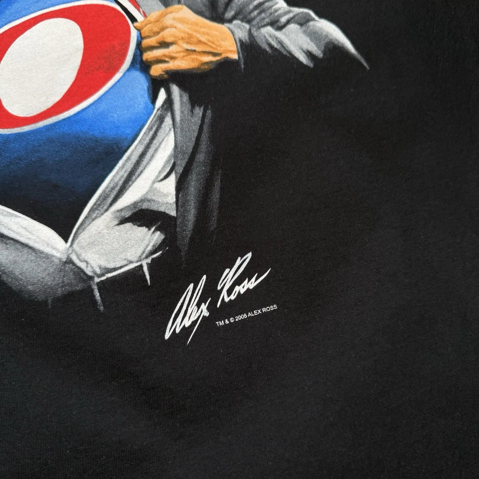 Camiseta De Colección Obama Superman Para Hombre Grande Calce Ajustado Grafito Negra 2008 Foto 2 de 4