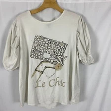 Love & Lace Beaded Boutique Le Chic Short sleeve Top Women's 1X