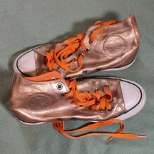 Converse All Star Chuck Taylor Gold Shoes Orange Laces US Size 7