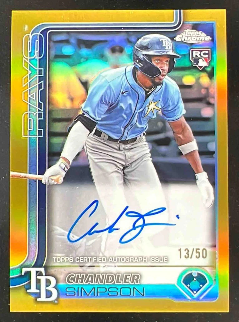 2025 Topps Chrome Rookie Gold Refractor #RA-CSI Chandler Simpson RC Auto /50