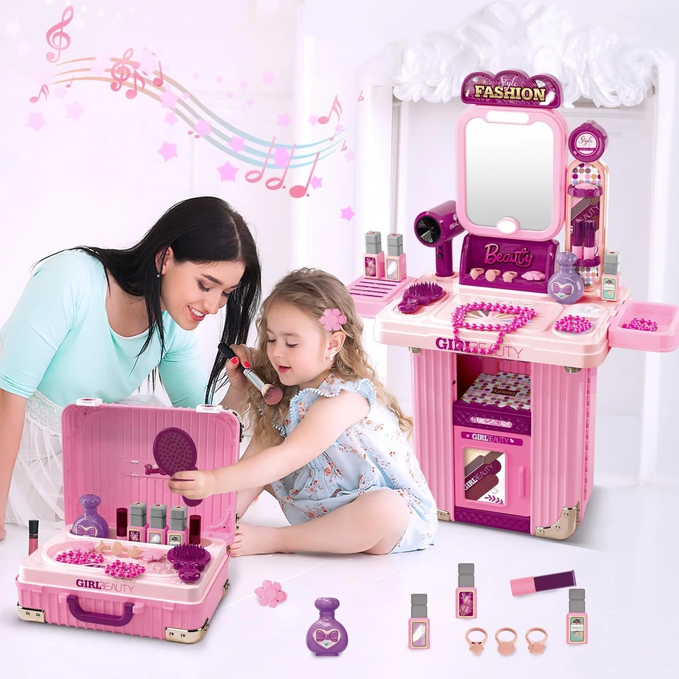 Mesa de Maquillaje para Niñas Accesorios de Tocador Juego de Belleza para Niñas M... Foto 4 de 4