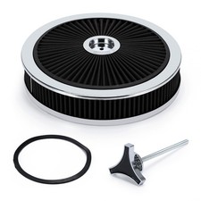 5-18 Carb Neck 14 X 3 Deluxe Low Profile Black Air Cleaner With Tri-star Nut