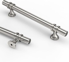 Asidrama 10-Pack 5-Inch 128mm Brushed Satin Nickel Cabinet Pulls Zinc Arch