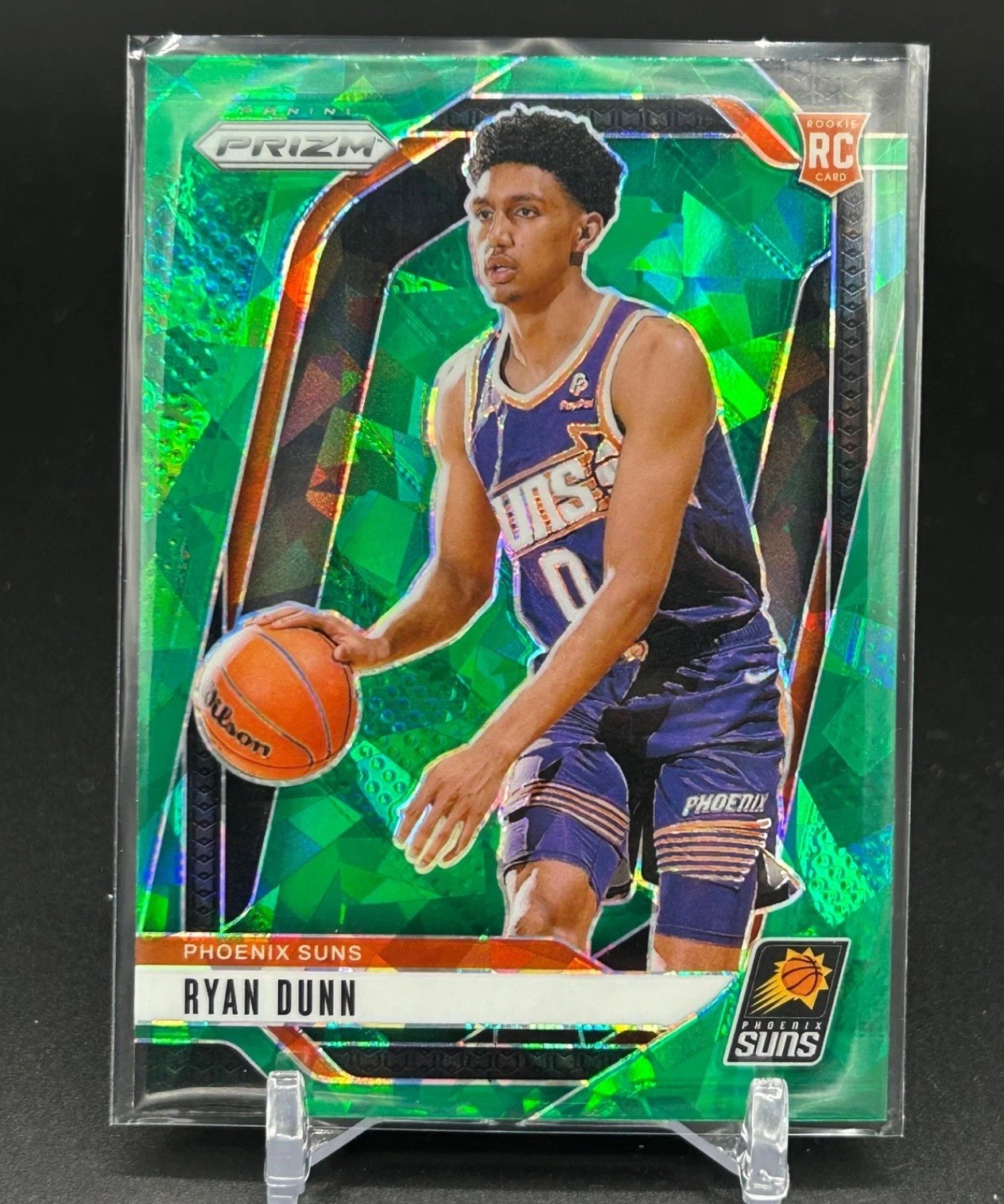2024-25 Panini Prizm Ryan Dunn #258 Green Ice Prizm (RC) Suns