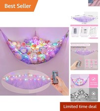 Stuffed Animals Net or Hammock with LED Light Hanging Toy Net Hammock for Stu...