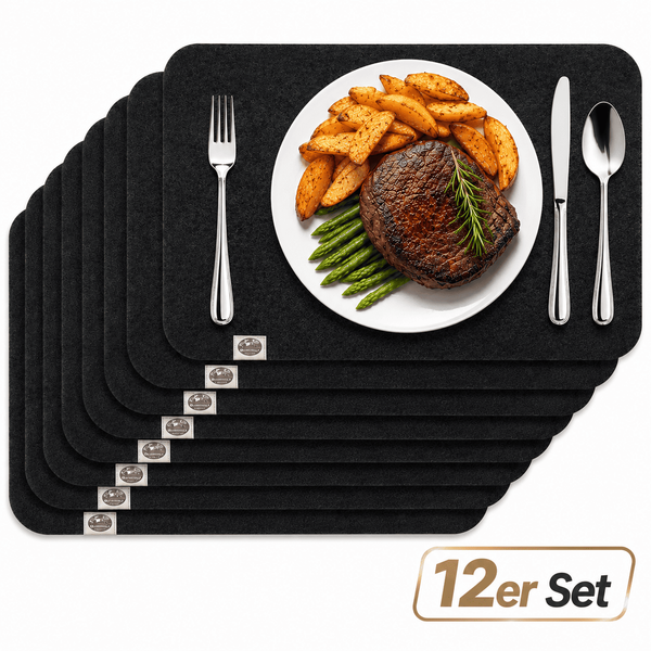 Platzset 12Er Set Tischset Platzmatte Platzdecke Tischmatte Anthrazit Waschbar-image