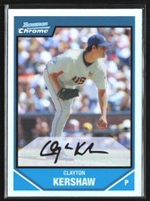 Clayton Kershaw 2007 Bowman Chrome Refractor C #BDPP77 Los Angeles Dodgers