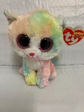 Ty Beanie Boos💜Fluffy The Cat 6" Claires Exc. New MWMT
