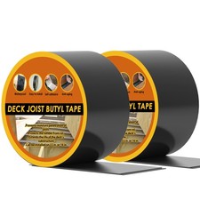Butyl Deck Tape 2" x 50' with 2 Rolls, Joist Tape 2 inch for Decking, Waterpr...