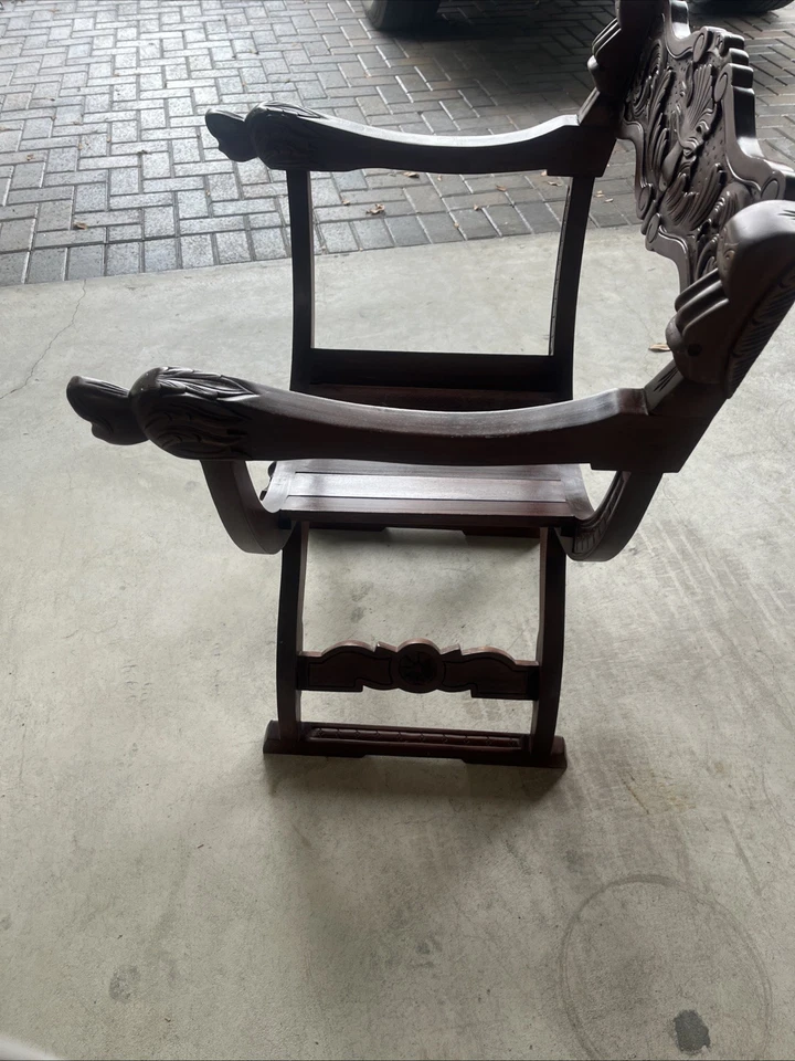 Antique Italian Savonarola Dante Chair - Image 2 of 4