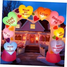 8 Ft Valentine's Day Inflatable Archway Love Conversation Heart Blow Colorful